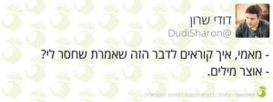 הדבר שחסר לי אוצר מילים